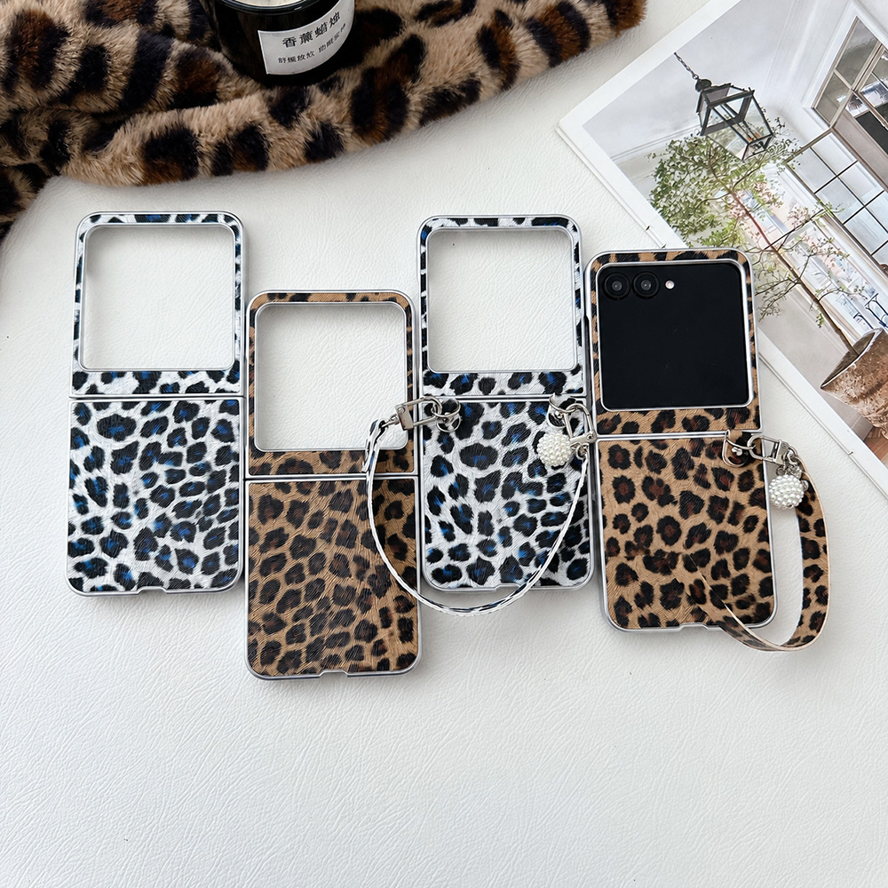 Phone Cases That Cover The Camera - ヒョウ柄折りたたみフリップ電話ケース Motorola Razr 60 50 Ultra