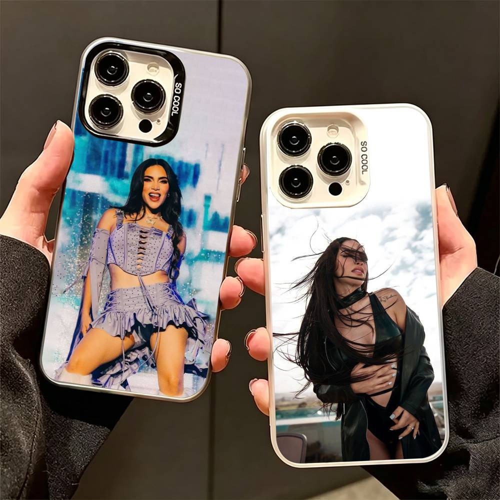 Phone Cases Za - ラテンポップ K-Kim-M L-Loaiza-ZA iPhone17、16、15、14、13、12、11、XS、SE、Pro、Max、Plus用スマホケース、マット仕上げ耐衝撃保護カバー