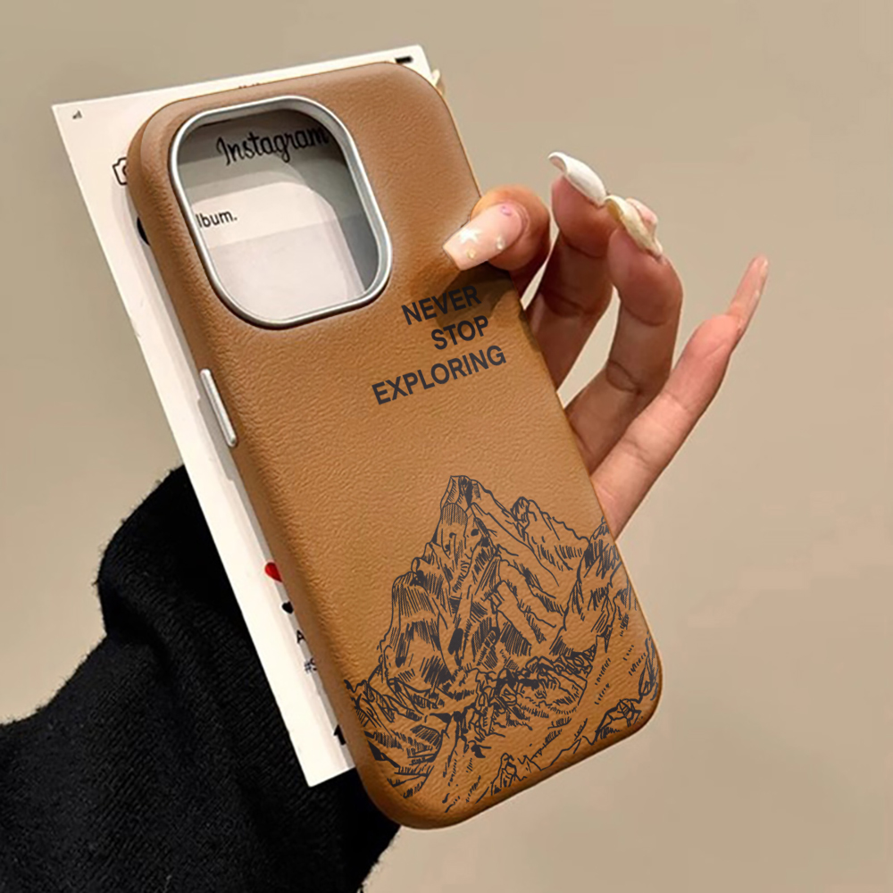 Phone Cases For Samsung S21 5G - 高級感のあるシンプルなマウンテンデザインケース Samsung Galaxy S25 S24 S23