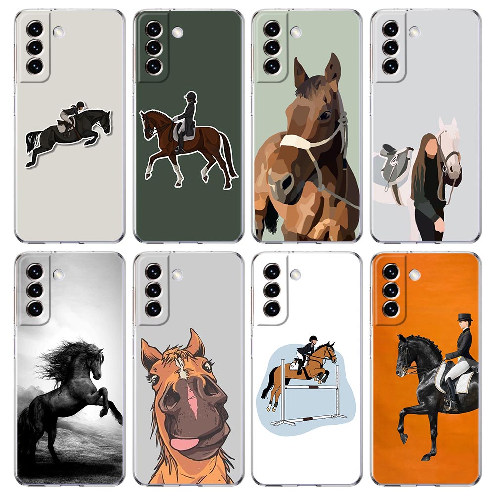Phone Cases Horse - 女の子のための動物の描画シェル,柔らかい馬のカバー,サムスンギャラクシーs24 s23 s22 s20 ultra s21