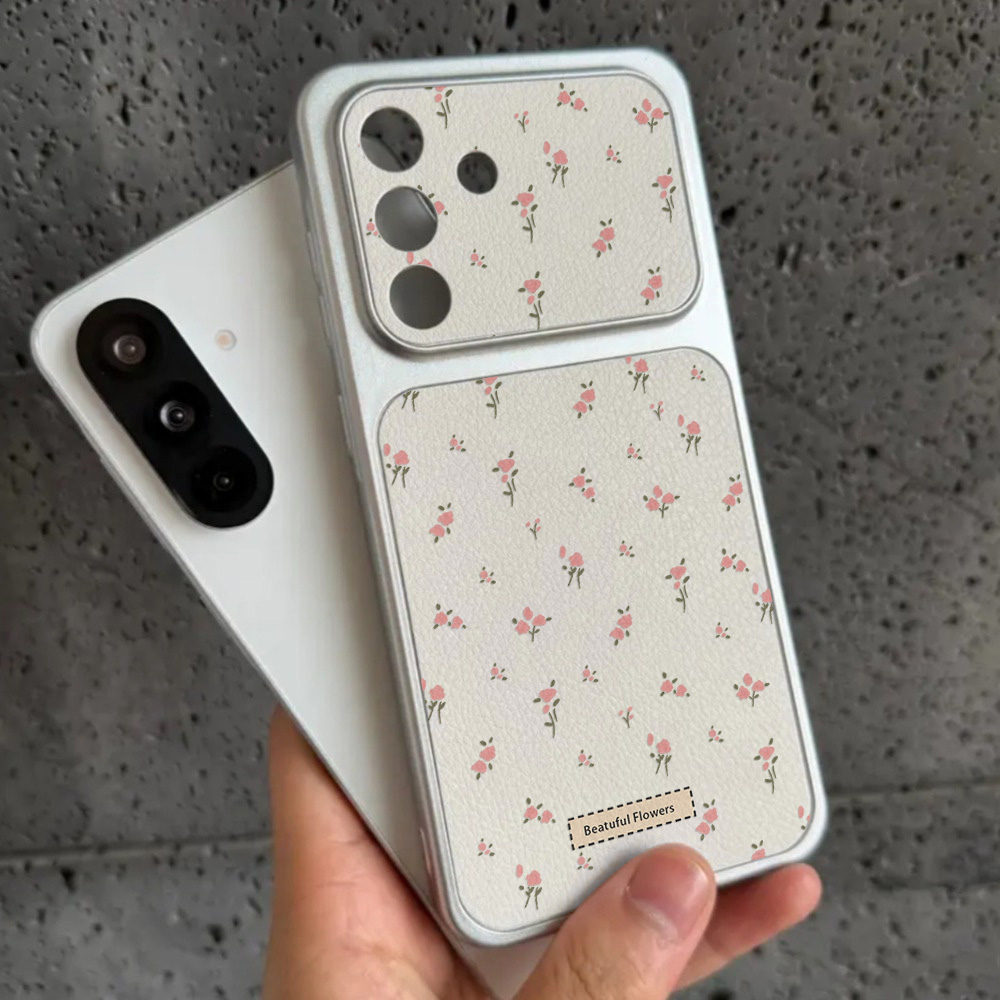 Phone Cases That Cover The Camera - カメラウィンドウ付きフラワーデザインスマホケース Samsung S26 Ultra S24 S25