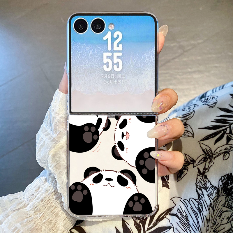 Phone Cases Z Fold 4 - かわいいパンダ柄のスマホケース、Samsung Galaxy Z Flip 8 7