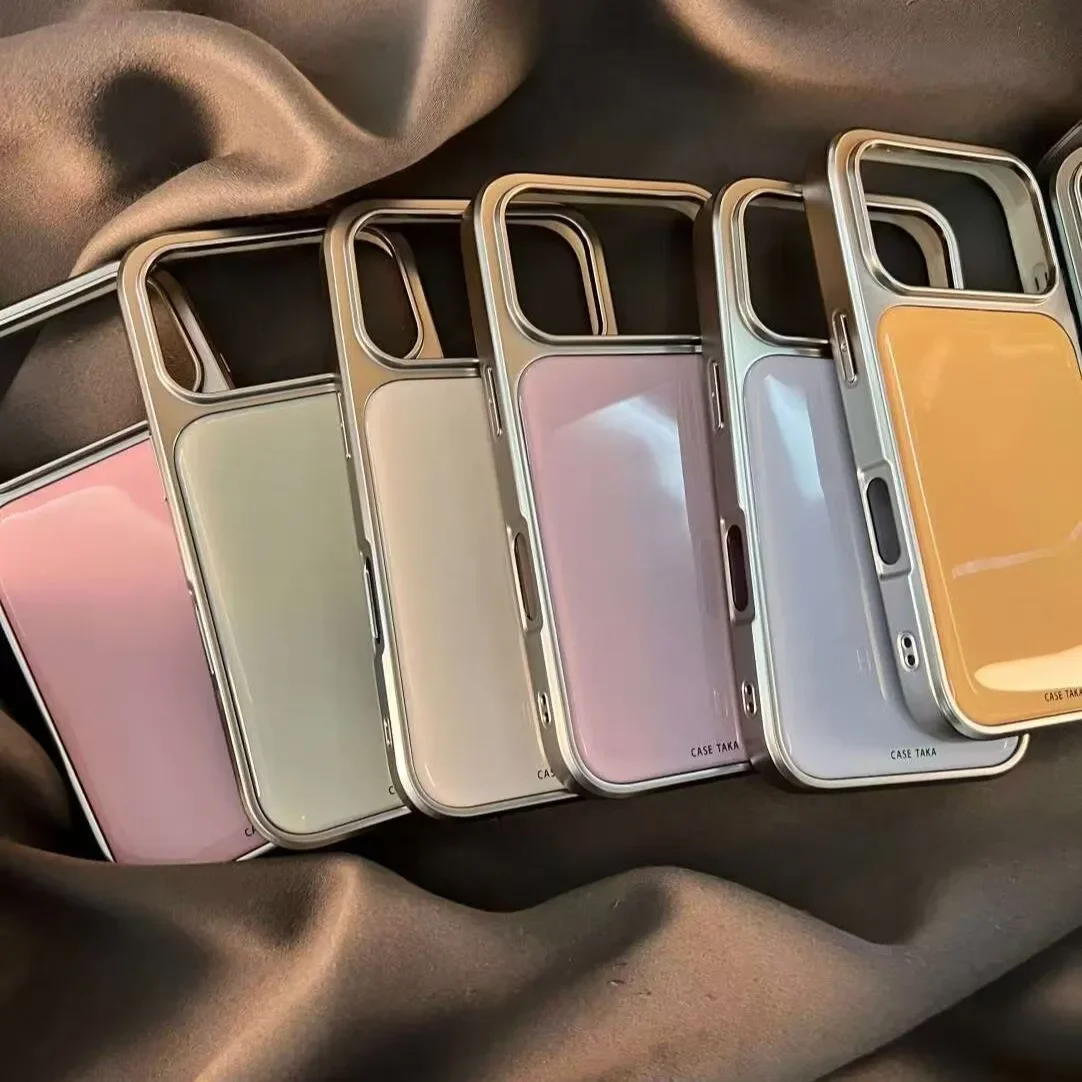 Phone Cases Korean - 韓国風キャンディカラー電気メッキドリップグルー落下防止可愛いスマホケース Samsung S23 S24 S25 S26
