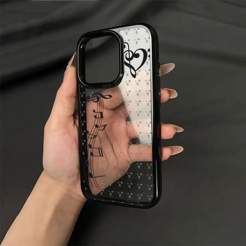 Phone Cases Cool Girl - 新しい可愛いINS風漫画ガール音符星柄スマホケース iPhone 17 16 15 14