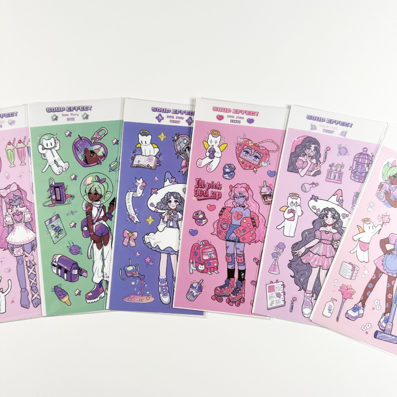 韓国スープ甘いクールかわいい漫画の女の子キャラクターステッカ - Phone Cases Cool Girl のレビューと価格
