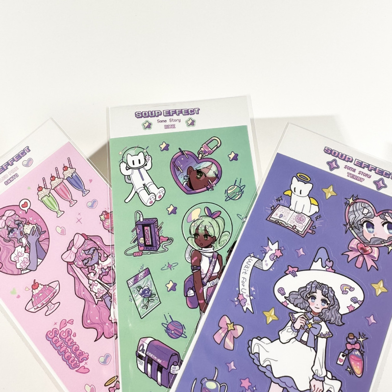 韓国スープ甘いクールかわいい漫画の女の子キャラクターステッカ - Phone Cases Cool Girl のレビューと価格