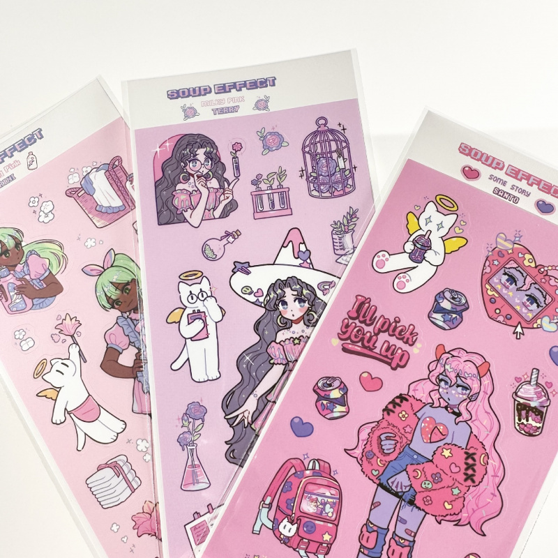 韓国スープ甘いクールかわいい漫画の女の子キャラクターステッカ - Phone Cases Cool Girl のレビューと価格