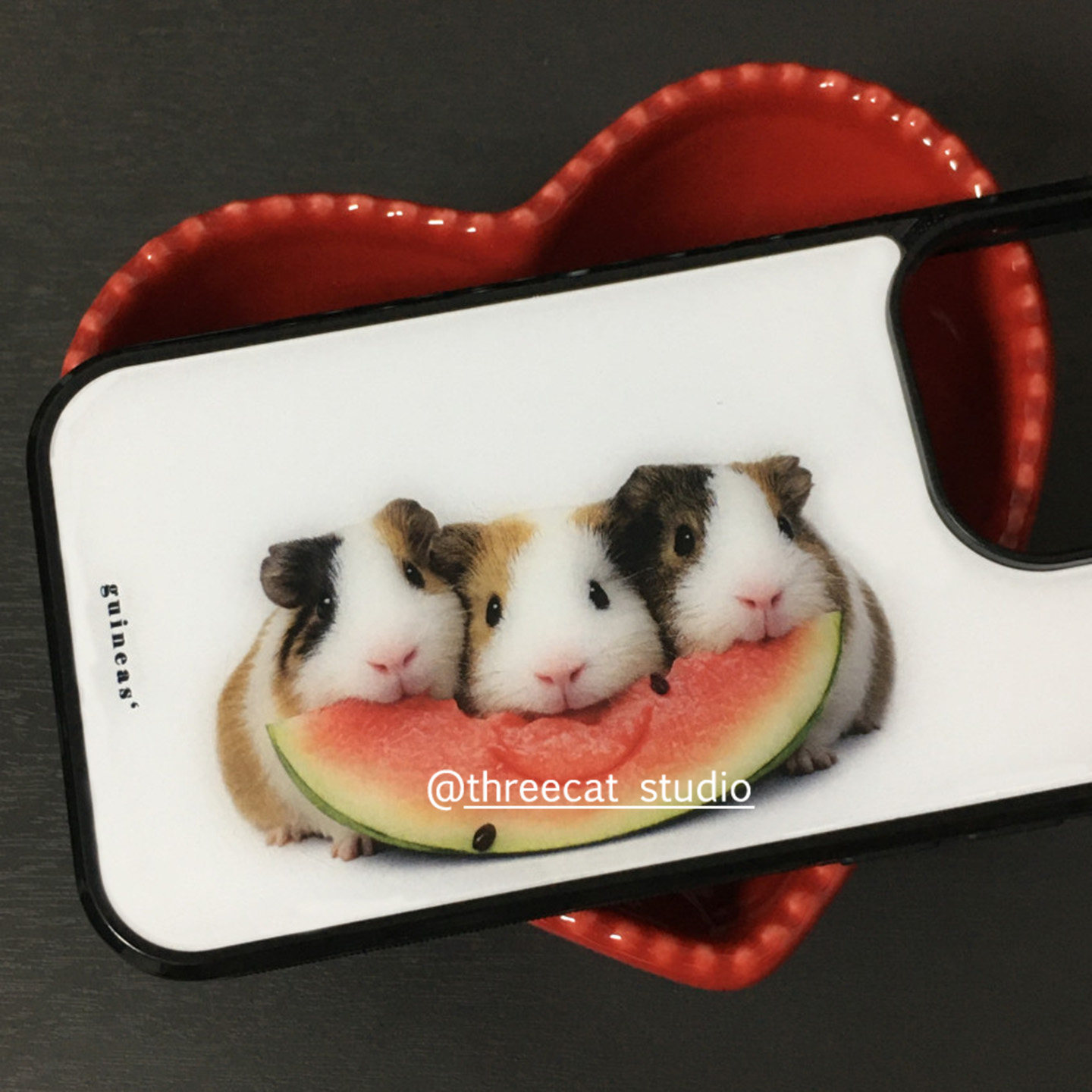 韓国のインスタ映えするモルモットがスイカを食べるデザインのi - Phone Cases Korean のレビューと価格