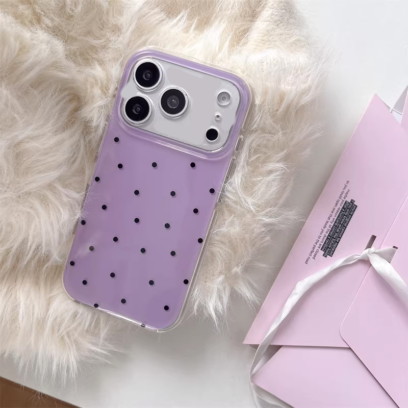韓国のインスタ映え女子向けシンプルな紫の水玉模様のかわいい漫 - Phone Cases Cool Girl のレビューと価格