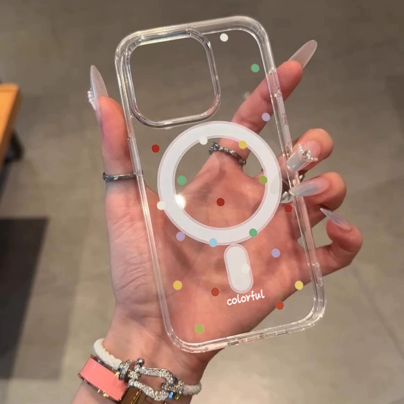 INS韓国クリエイティブカラーウェーブドット柄スマホケース  - Phone Cases Korean のレビューと価格