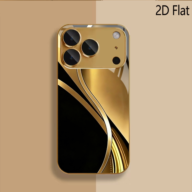 ブラックゴールドプリントパターン入り強化ガラスデザインのiP - Phone Cases That Cover The Camera のレビューと価格