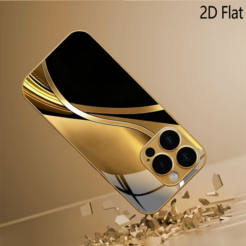 ブラックゴールドプリントパターン入り強化ガラスデザインのiP - Phone Cases That Cover The Camera のレビューと価格