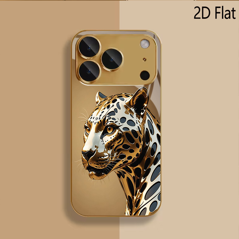 チータープリント柄の強化ガラスデザイン iPhone16 1 - Phone Cases That Cover The Camera のレビューと価格