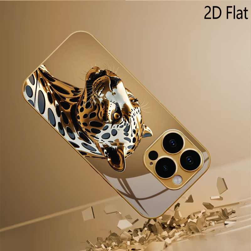 チータープリント柄の強化ガラスデザイン iPhone16 1 - Phone Cases That Cover The Camera のレビューと価格