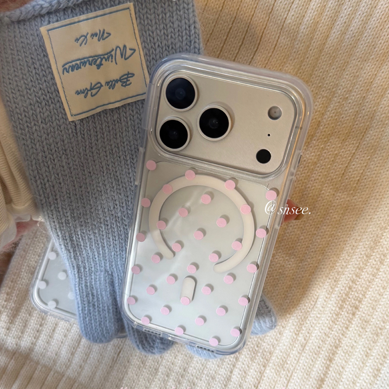 韓国風ポルカドットY2Kガール向けMagsafe対応マグネッ - Phone Cases Cool Girl のレビューと価格
