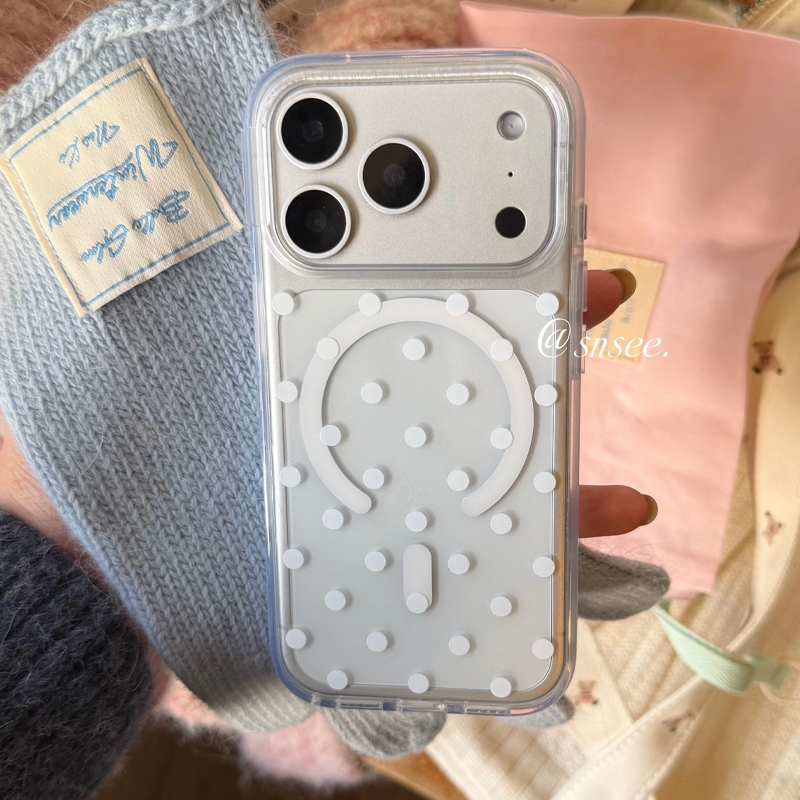 韓国風ポルカドットY2Kガール向けMagsafe対応マグネッ - Phone Cases Cool Girl のレビューと価格