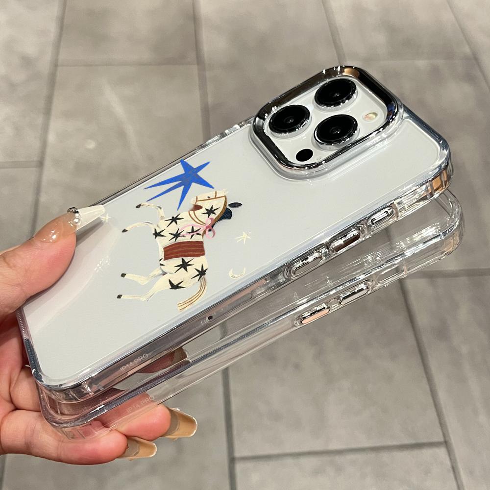 HD Ins 韓国風レッドブラウンスターホース iPhone - Phone Cases Horse のレビューと価格
