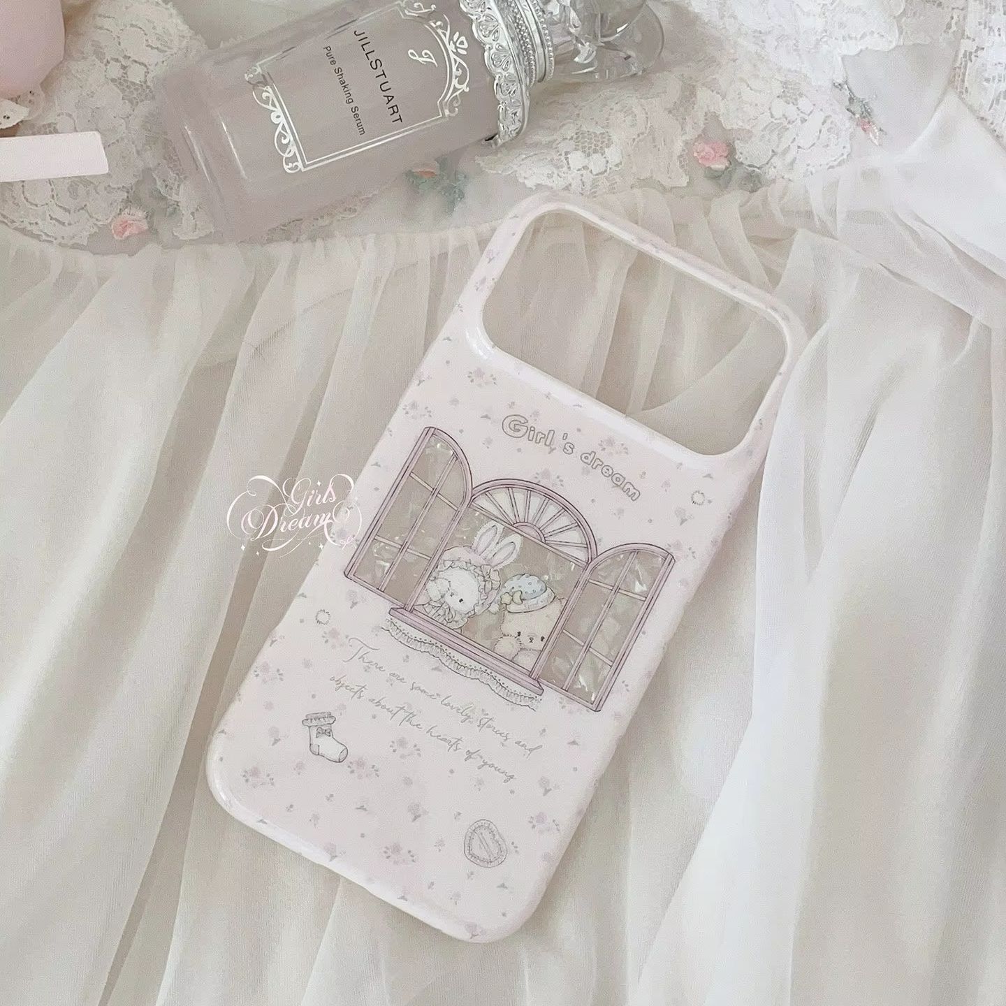 可愛いウサギと花柄のピンクY2Kガールズドリームフォンケース - Phone Cases Cool Girl のレビューと価格