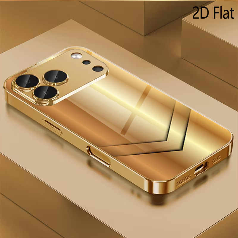 金メッキプリントパターン入り強化ガラスデザイン iPhone - Phone Cases That Cover The Camera のレビューと価格