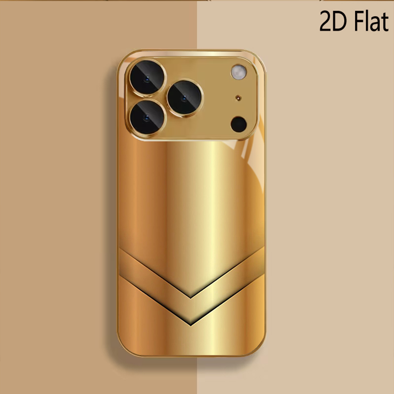 金メッキプリントパターン入り強化ガラスデザイン iPhone - Phone Cases That Cover The Camera のレビューと価格