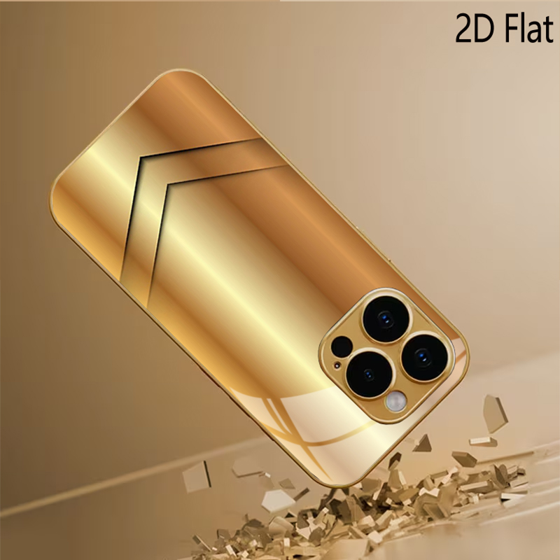 金メッキプリントパターン入り強化ガラスデザイン iPhone - Phone Cases That Cover The Camera のレビューと価格