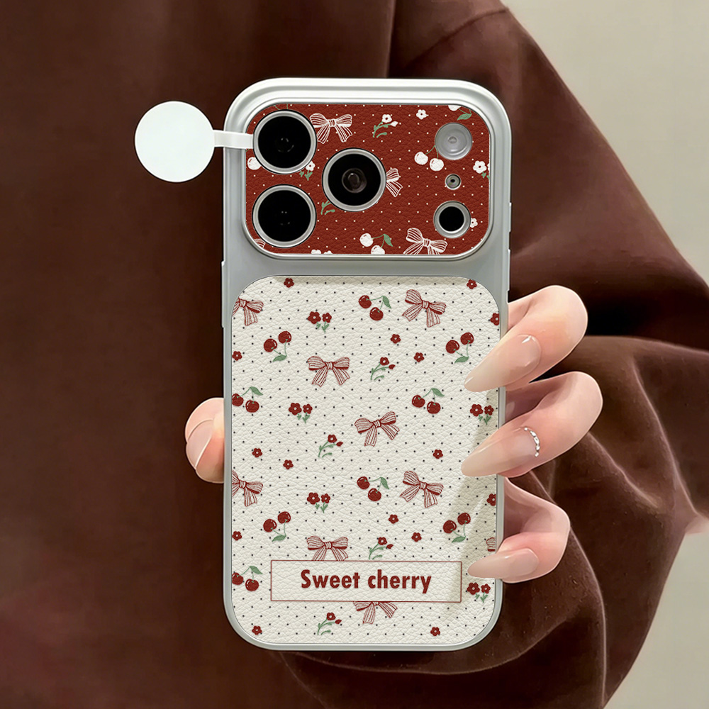 スイートチェリーボウレザーフォンケース iPhone 12  - Phone Cases That Cover The Camera のレビューと価格