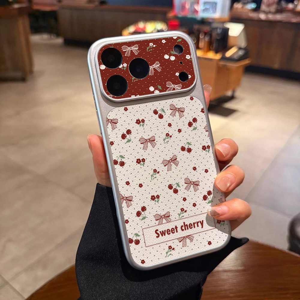 スイートチェリーボウレザーフォンケース iPhone 12  - Phone Cases That Cover The Camera のレビューと価格