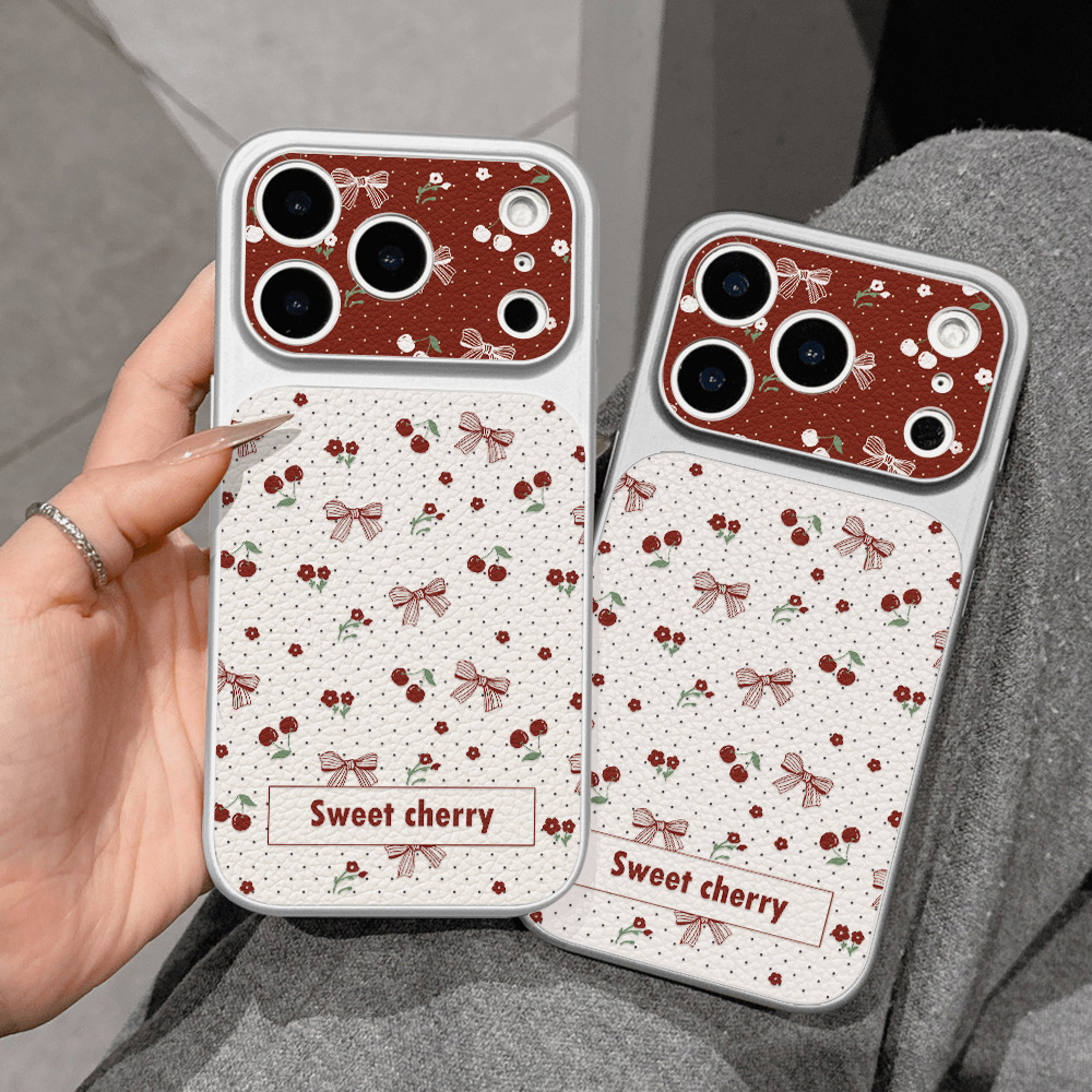 スイートチェリーボウレザーフォンケース iPhone 12  - Phone Cases That Cover The Camera のレビューと価格