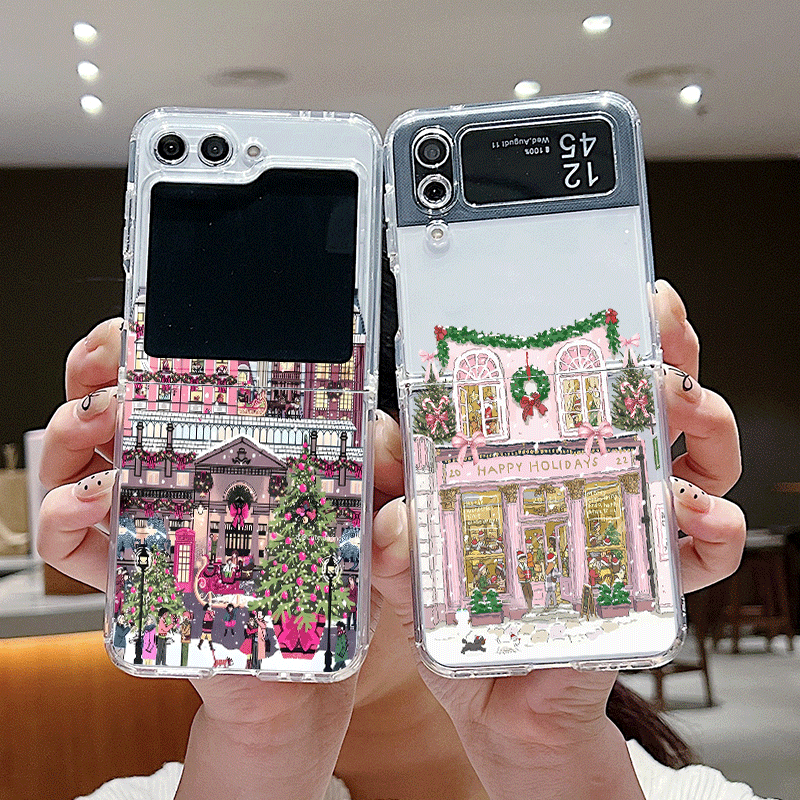 田舎の建物 雪景色 クリスマス クリア電話ケース Samsu - Phone Cases Z Fold 4 のレビューと価格
