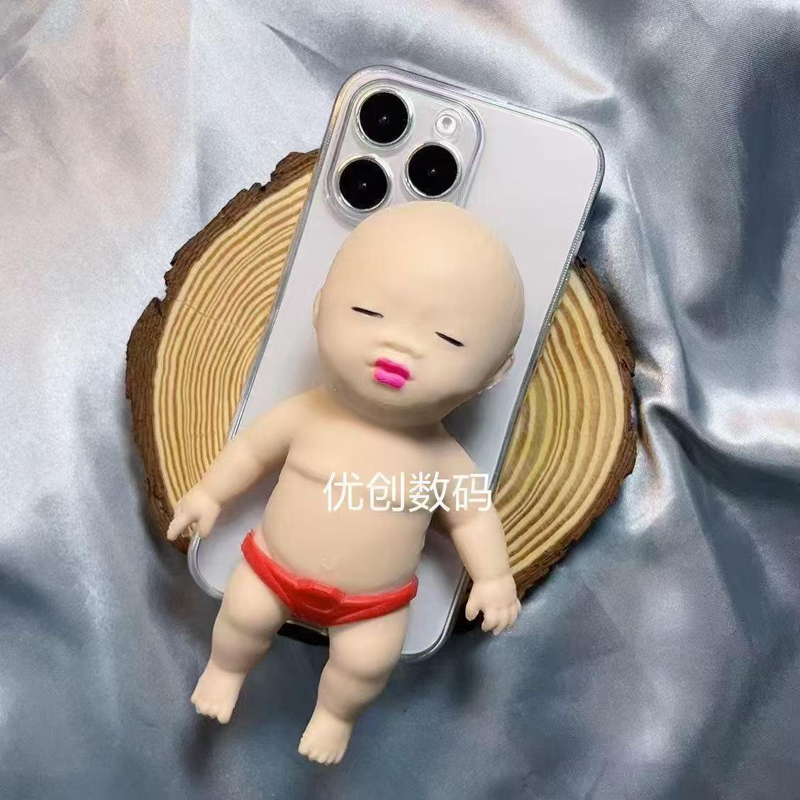3Dキュートな黒人ドール付きストレス解消疲労軽減スマホケース - Phone Cases Websites のレビューと価格