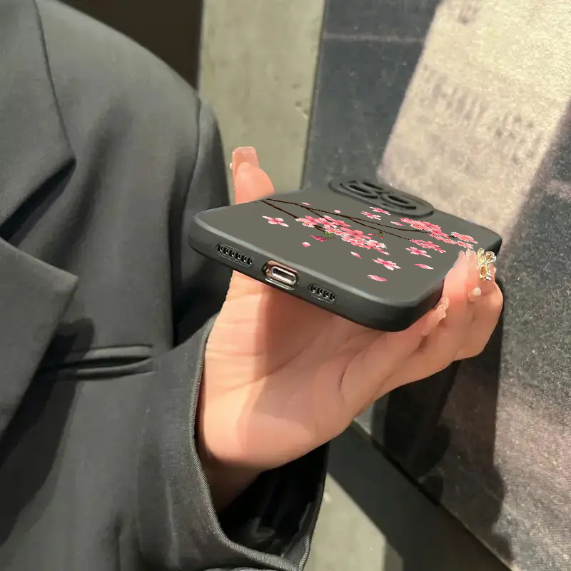 ピンクの桜柄スマホケース サムスンギャラクシーS26 S25 - Phone Cases That Cover The Camera のレビューと価格