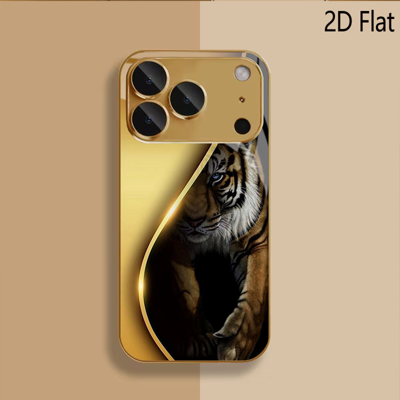 ゴールデンタイガー柄強化ガラスデザイン iPhone16 1 - Phone Cases That Cover The Camera のレビューと価格