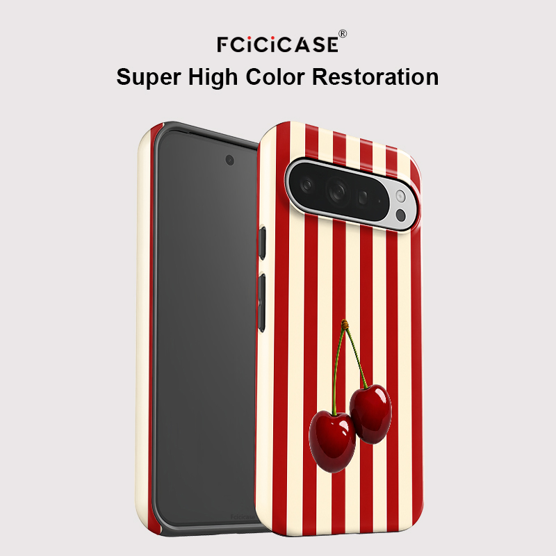 Fcicicase チェリーストライプパターン電話ケース G - Phone Cases Google Pixel 10 のレビューと価格