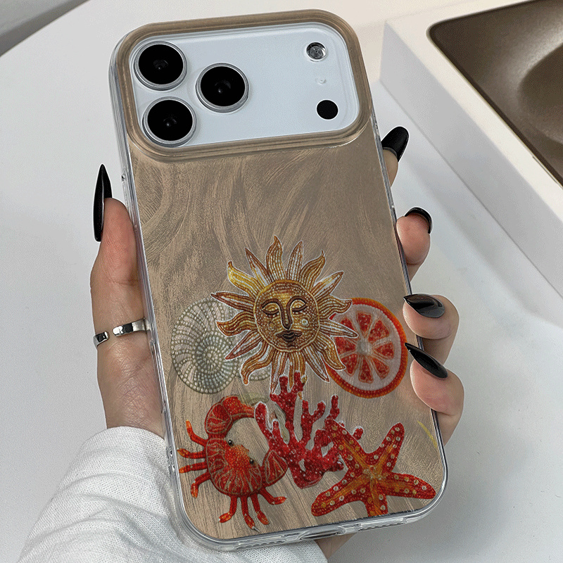 カメラ保護カニとヒトデ柄アイスフォンケース Xiaomi R - Phone Cases That Cover The Camera のレビューと価格