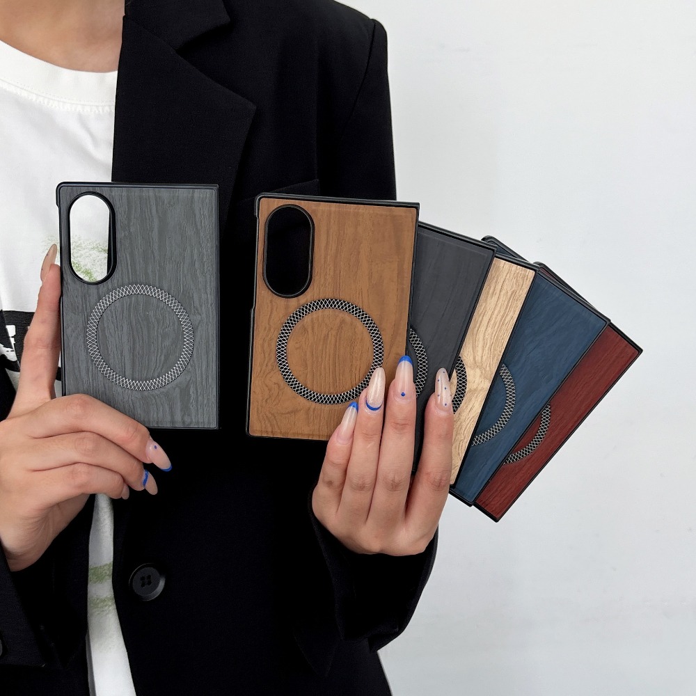 木目調マグセーフ対応PUレザー製スマホケース Samsung - Phone Cases Z Fold 4 のレビューと価格