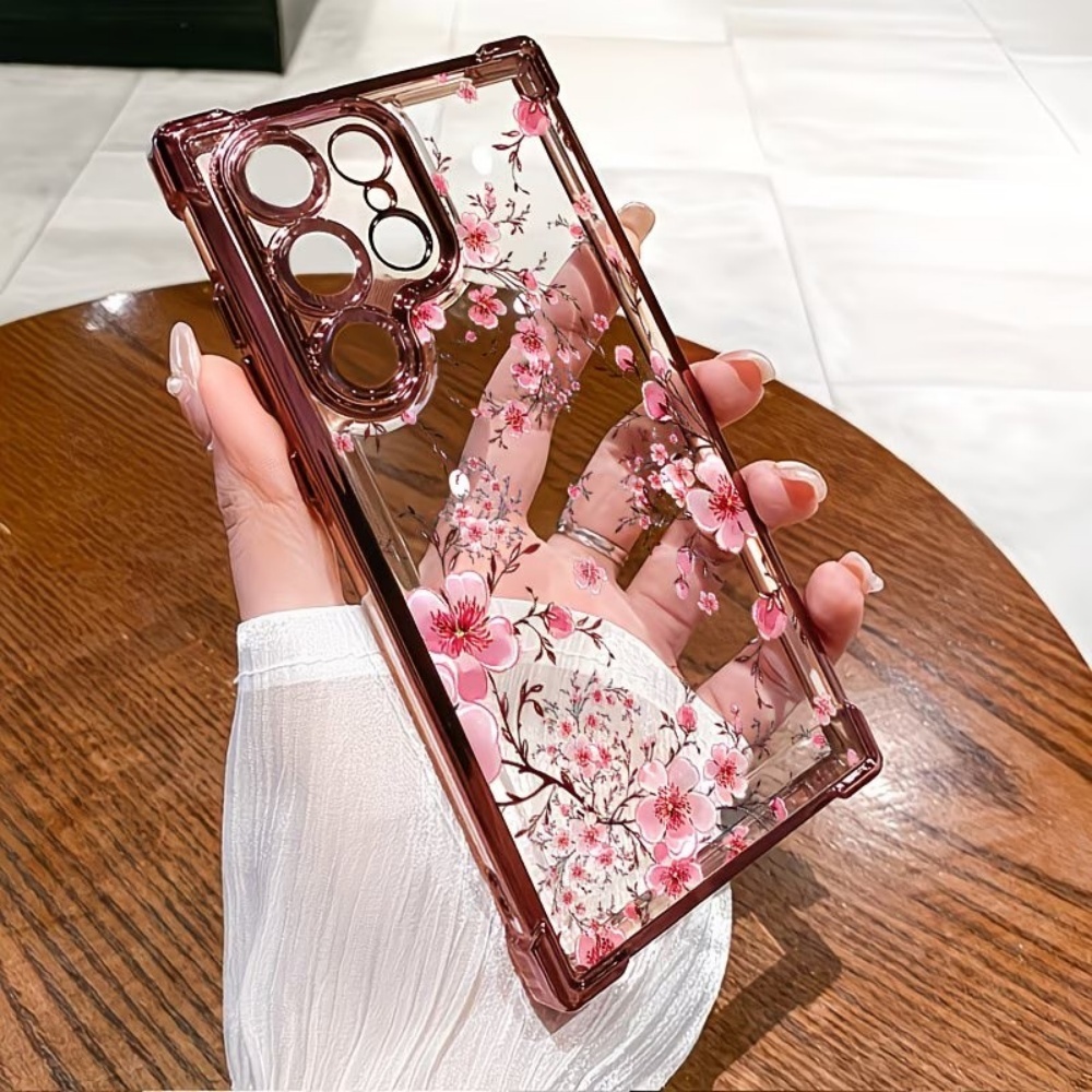 桜の花柄電気メッキ四隅耐衝撃スマホケース Samsung G - Phone Cases For Samsung S22 のレビューと価格