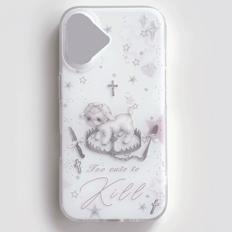 Y2K韓国風INSクリエイティブキュートピンク子羊漫画風スマ - Phone Cases Cool Girl のレビューと価格