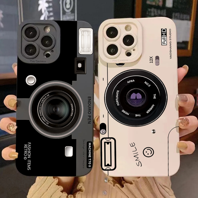 ヴィンテージカメラデザイン シリコン製ソフトTPUスマホケー - Phone Cases That Cover The Camera のレビューと価格