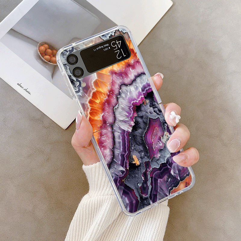 芸術的なカラフルな大理石模様のクリアフォンケース、Samsu - Phone Cases Z Fold 4 のレビューと価格