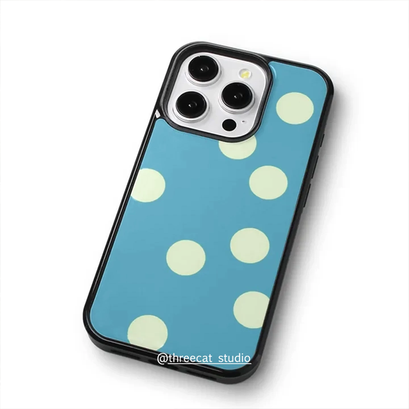 優しい女の子の湖ブルーミルクイエロー大きな水玉模様のiPho - Phone Cases Cool Girl のレビューと価格