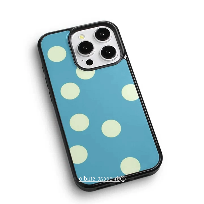 優しい女の子の湖ブルーミルクイエロー大きな水玉模様のiPho - Phone Cases Cool Girl のレビューと価格